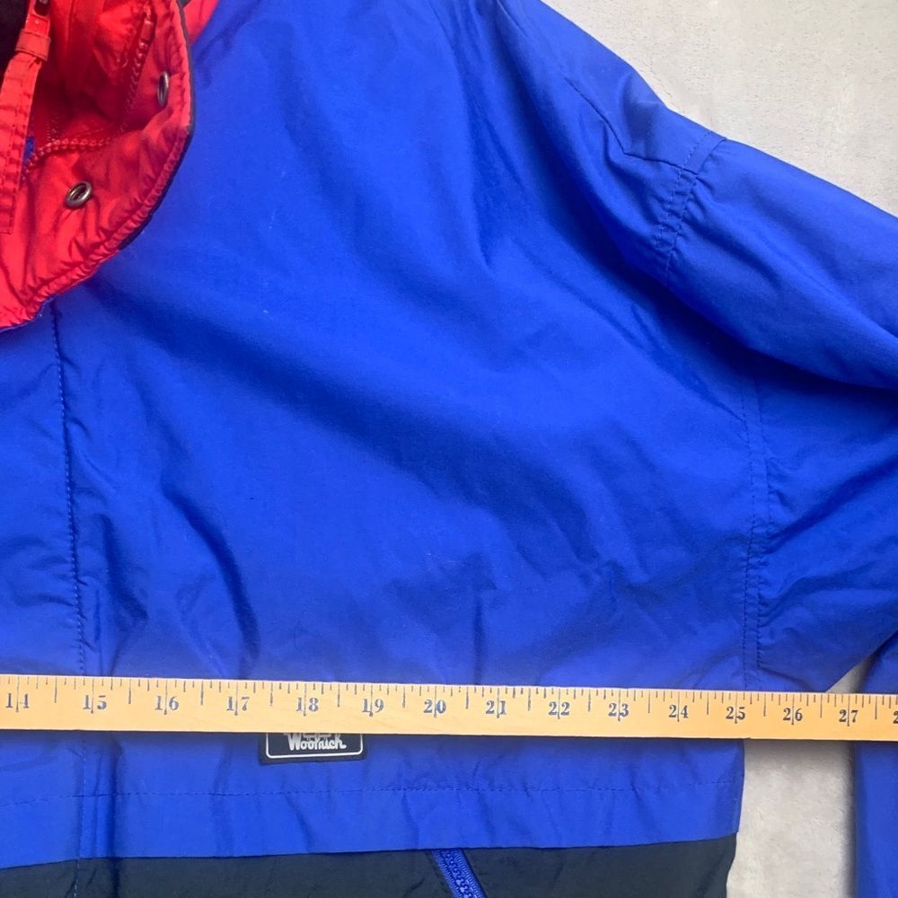 WOOLRICH | LARGE Men CASUAL LIGHTWEIGHT JACKET | COLOR BLOCK RED ROYAL BLUE 1604 - Picture 5 of 16